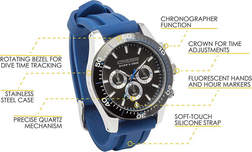 Reloj Cressi Nereus (Acero-Azul)