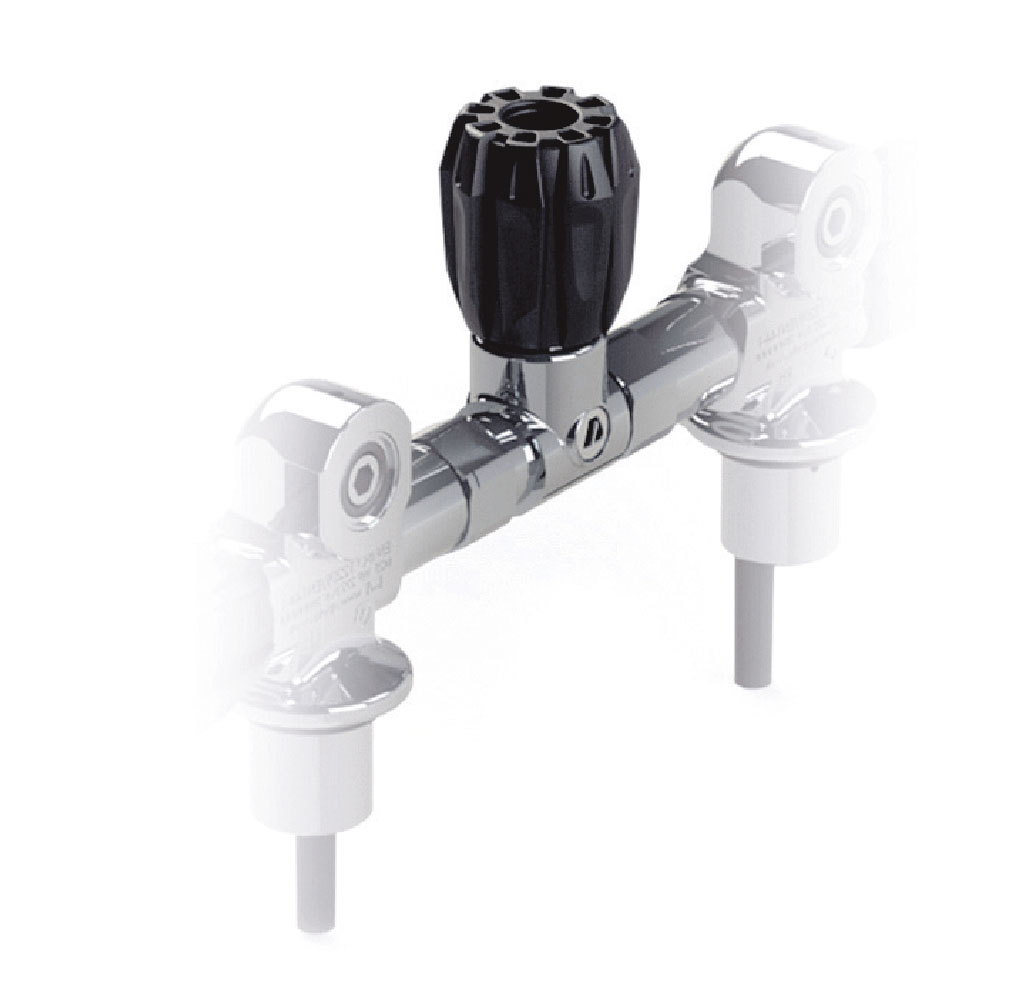 Manifold Aqualung para bibotella 12L Corta/15L (204mm)